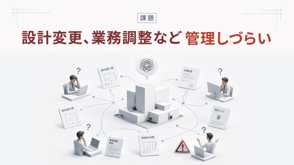 設計変更、業務調整など[[管理しづらい]]